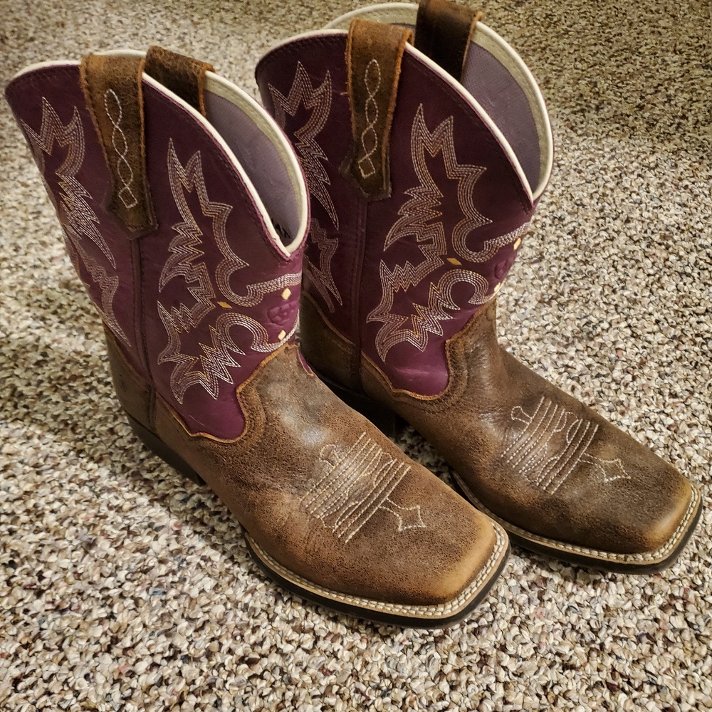 Ariat purple detail boots